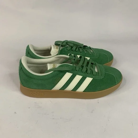 Adidas VL Court 2.0 Green Suede Sneakers Men's Lace Up Size 8 JH5077 - Picture 2 of 6